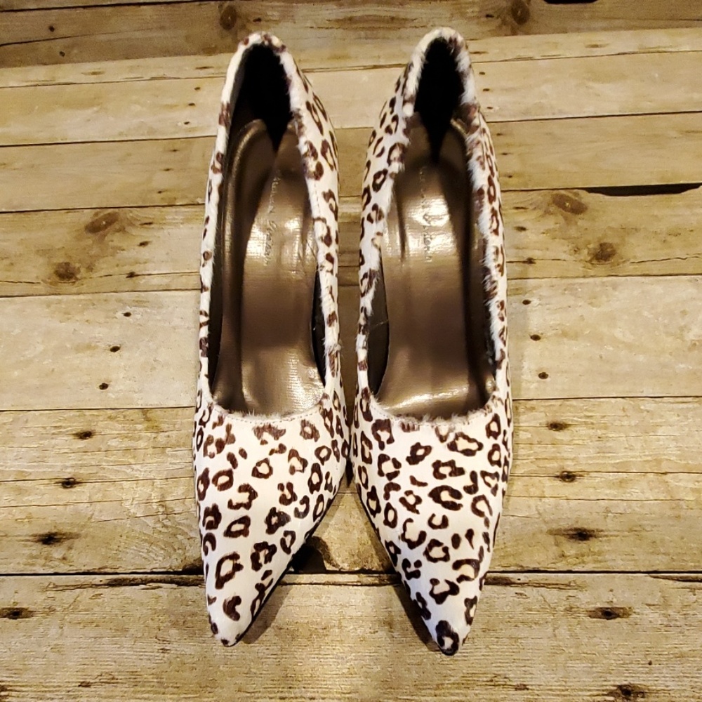 Michael Antonio leopard fur heels